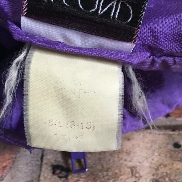 Vintage Jacket 80s Women L Ruffles Purple Costume Party Size Large Second Wind - Picture 4 of 11